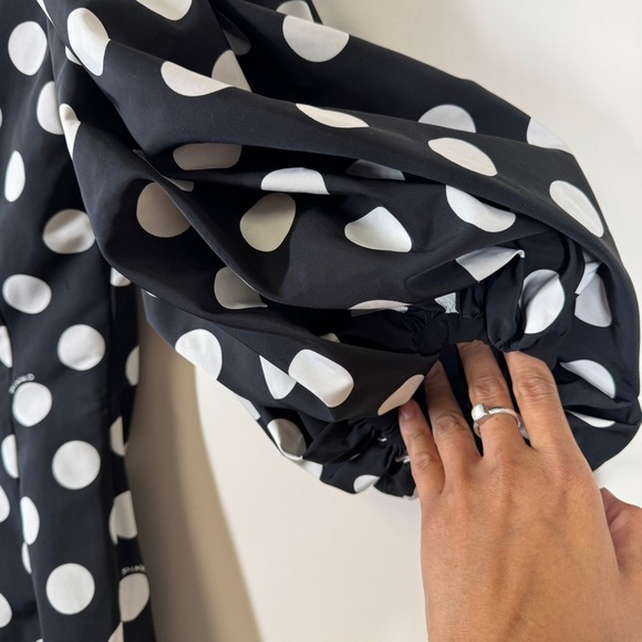 Pinko Classic Pin Up One Shoulder Black White Polka-dots Mini Dress Size 1 - Picture 10 of 14